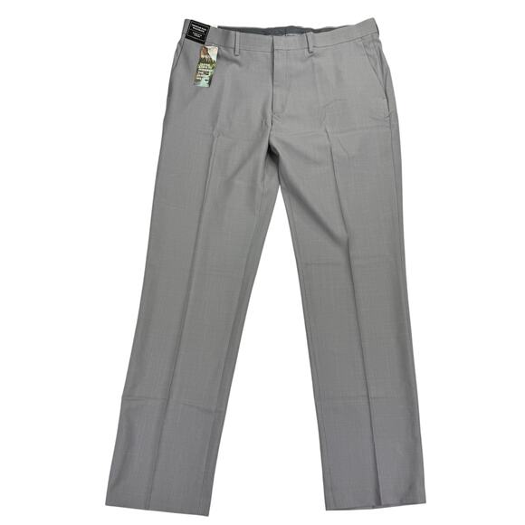 Haggar Mens Premium Comfort Slim Fit Stretch Dress Pants Gray 38x32 - Picture 1 of 4